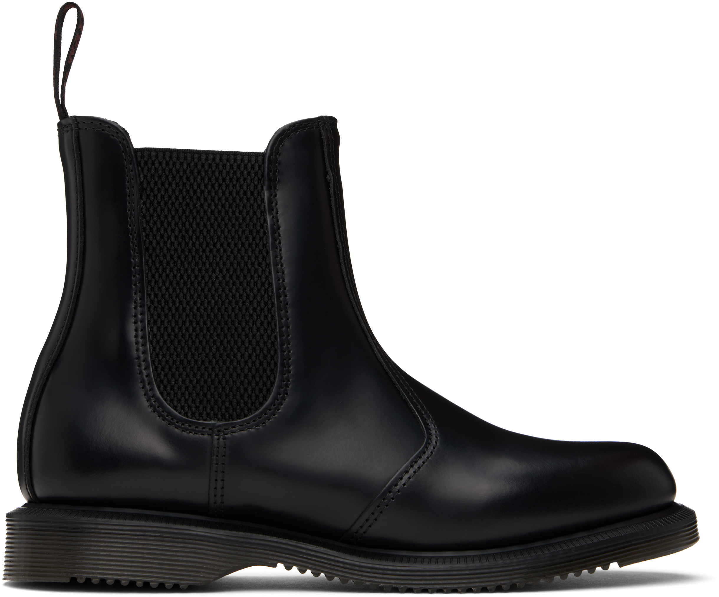 Dr. Martens' Black Flora Smooth Chelsea Boots In Black