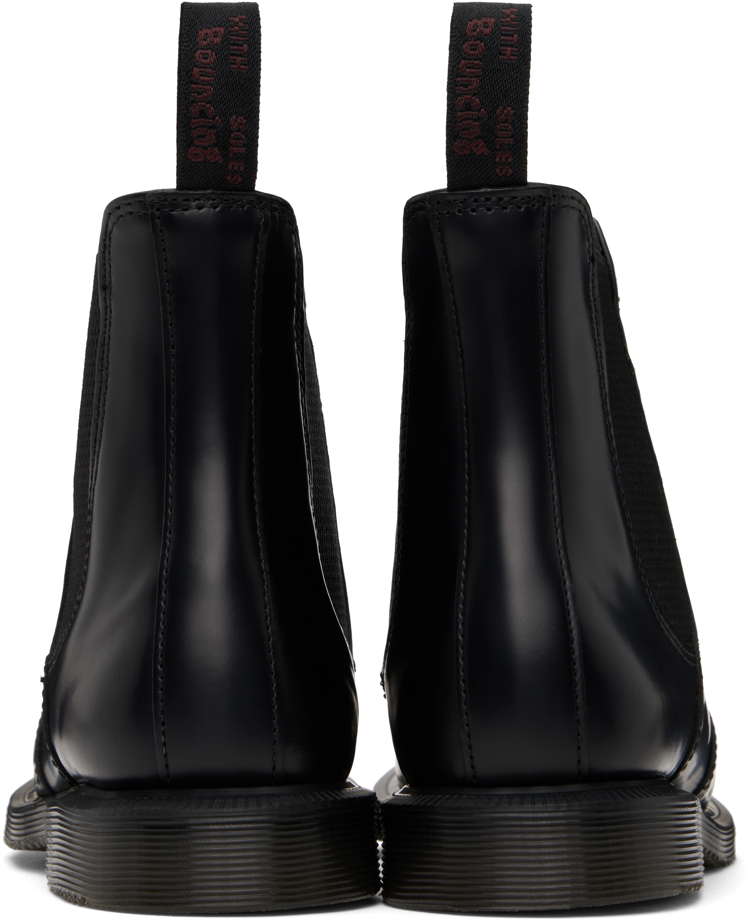 Dr. Martens' Black Flora Smooth Chelsea Boots In Black