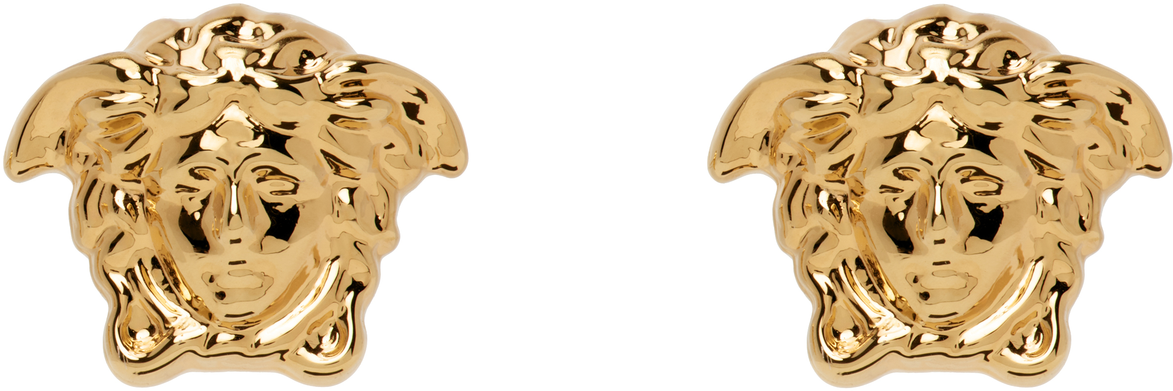 Shop Versace Gold Medusa Stud Earrings In 3j000- Gold