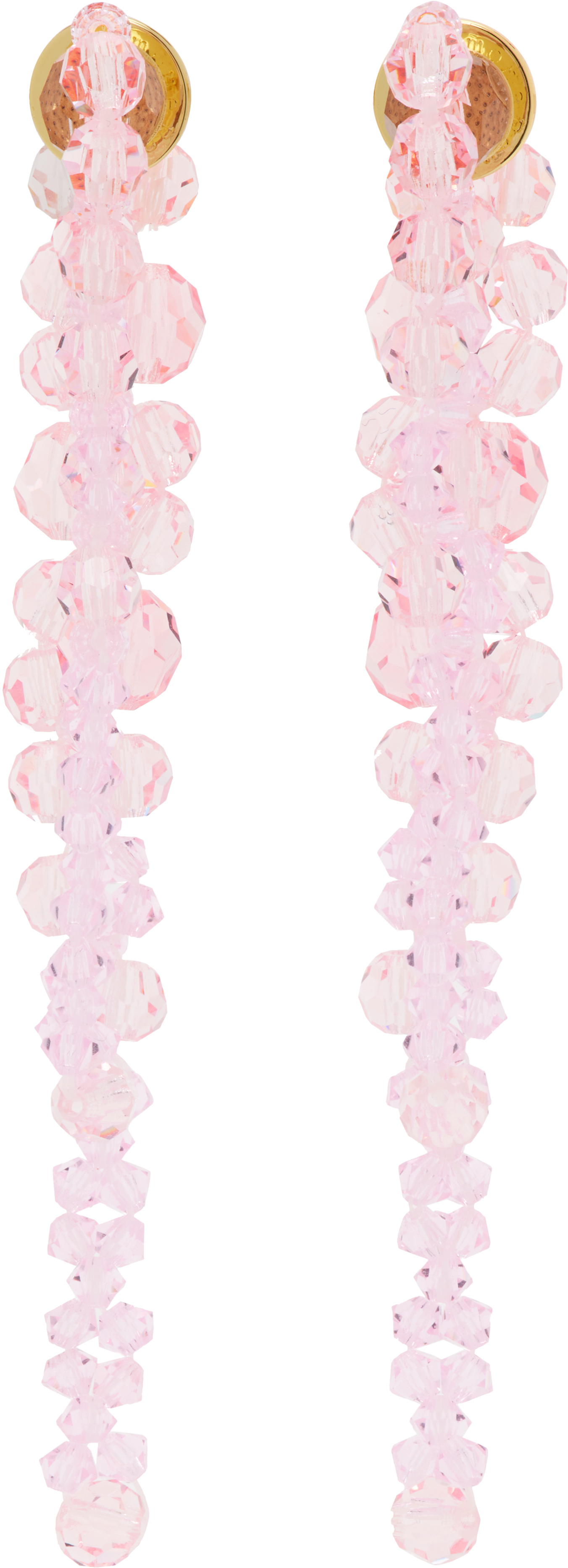 Simone Rocha Pink Double Pierce Through Drip Earrings