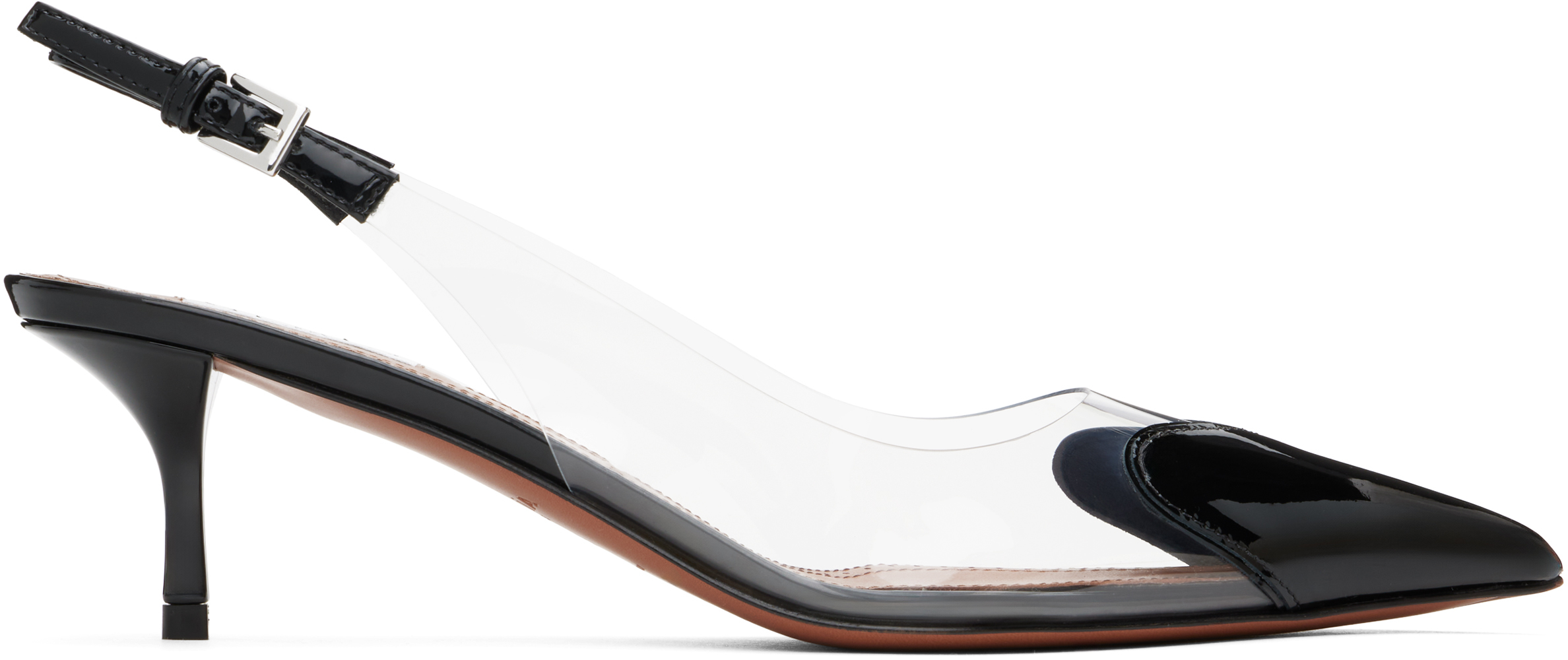 Shop Alaïa Black Le Coeur Slingback Heels In 999 - Noir