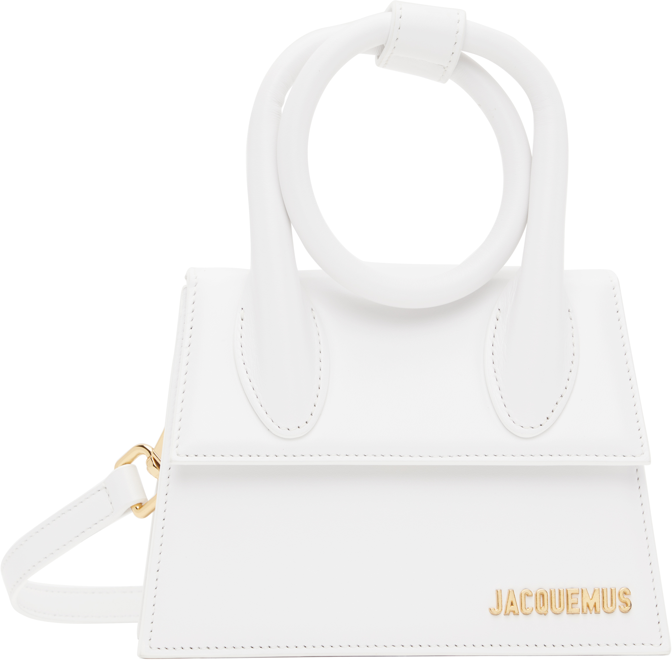 Shop Jacquemus White 'the Knot Chiquito' Bag In 100 White