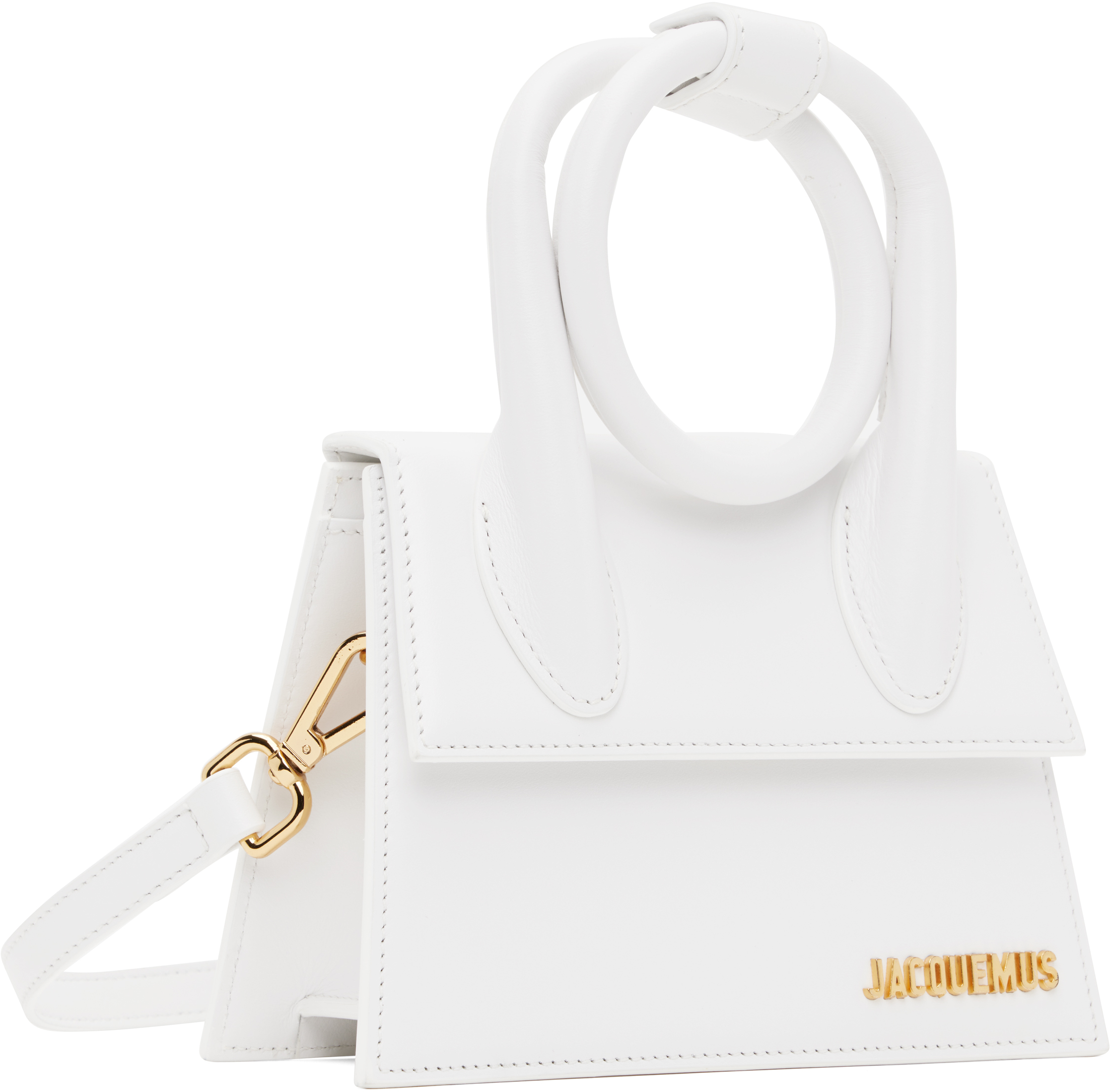 Shop Jacquemus White 'the Knot Chiquito' Bag In 100 White