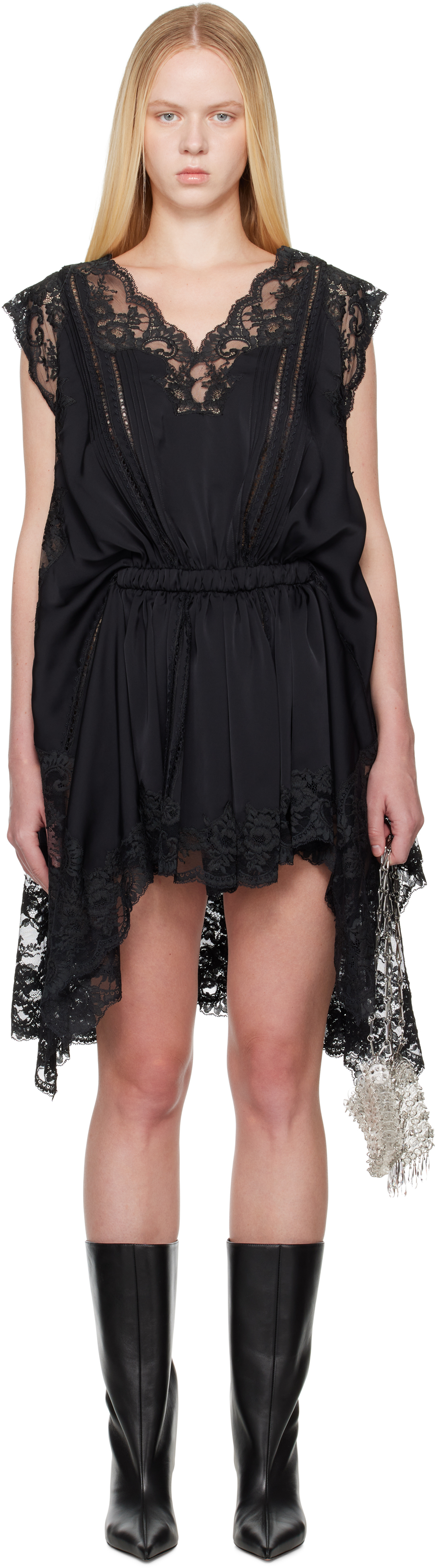 Black Lace & Satin Minidress
