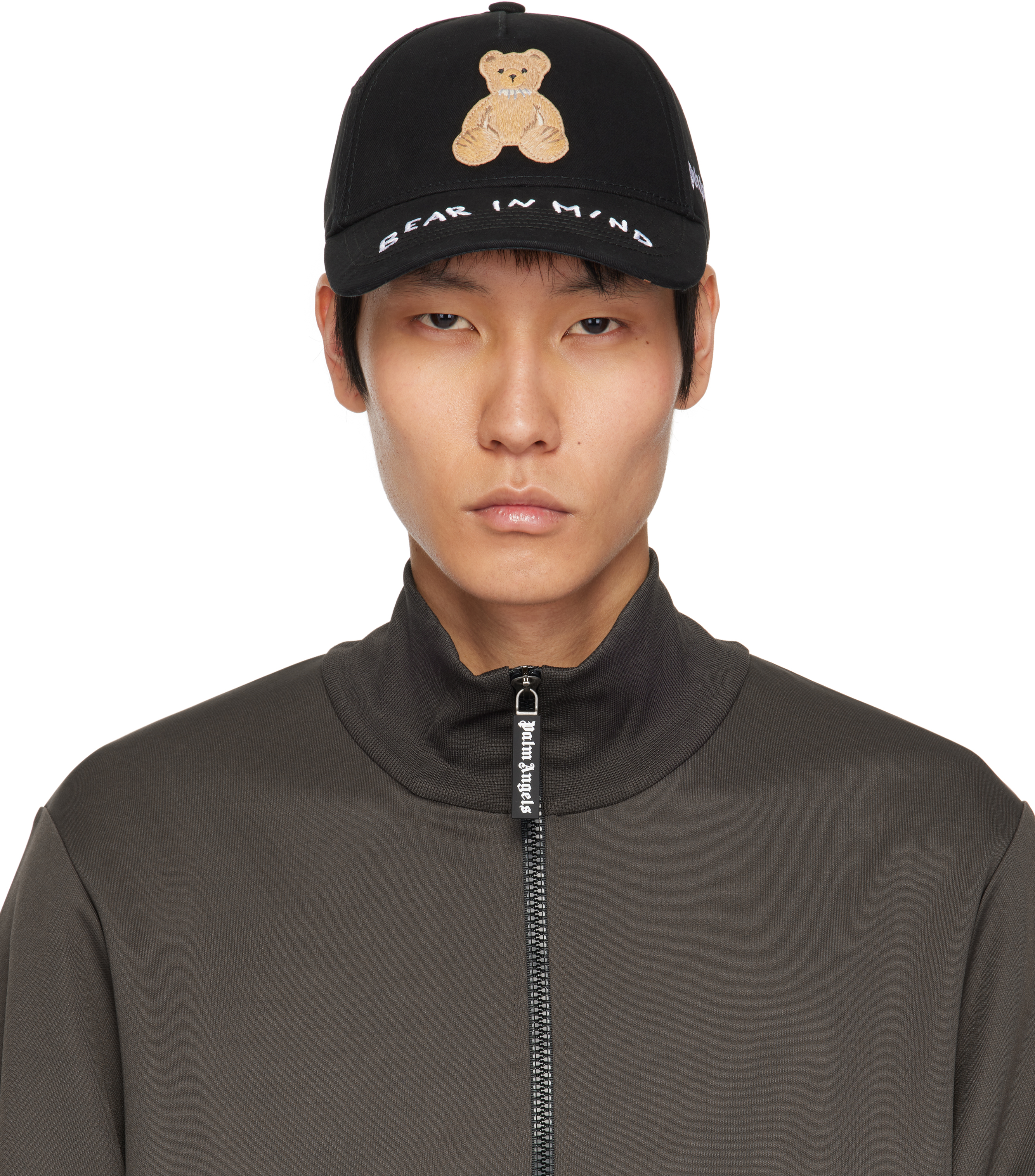 PALM ANGELS BLACK 'BEAR IN MIND' CAP