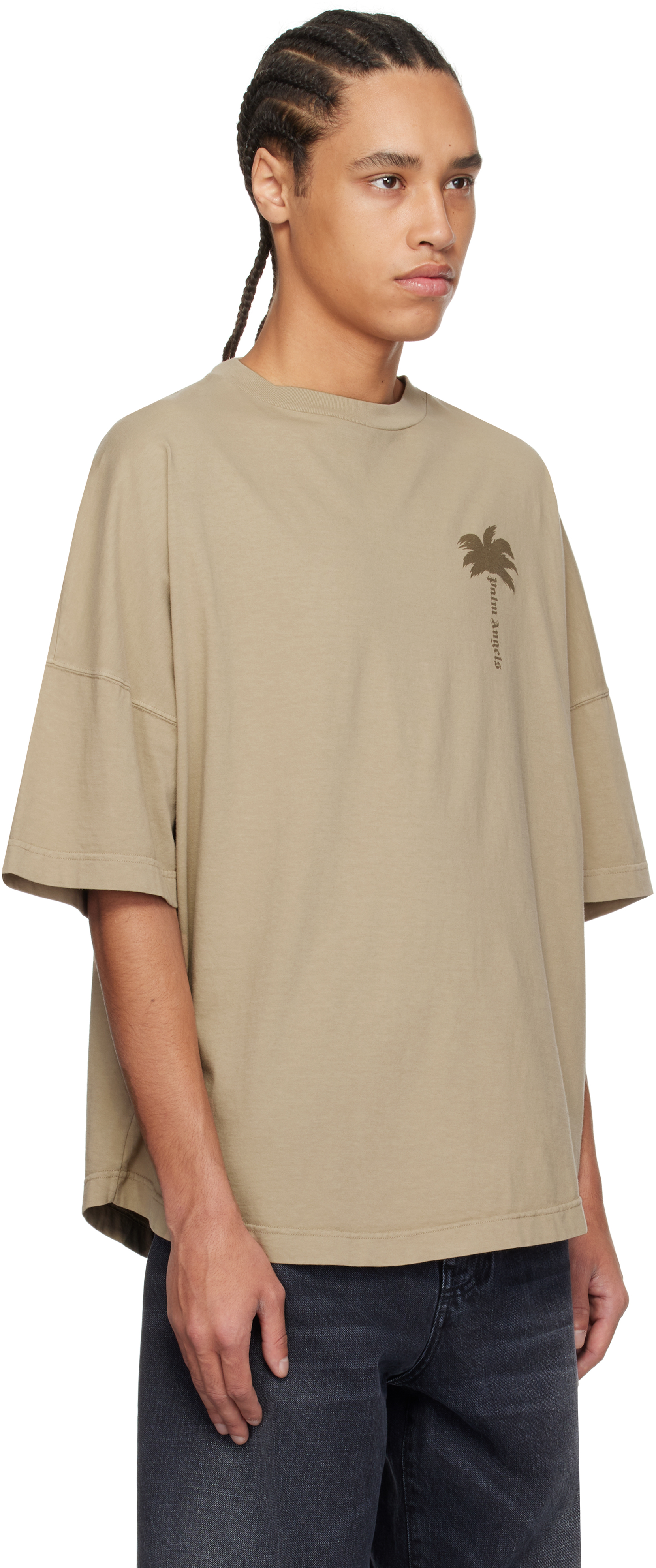 Shop Palm Angels Beige Palms Over T-shirt In Beige - Beige