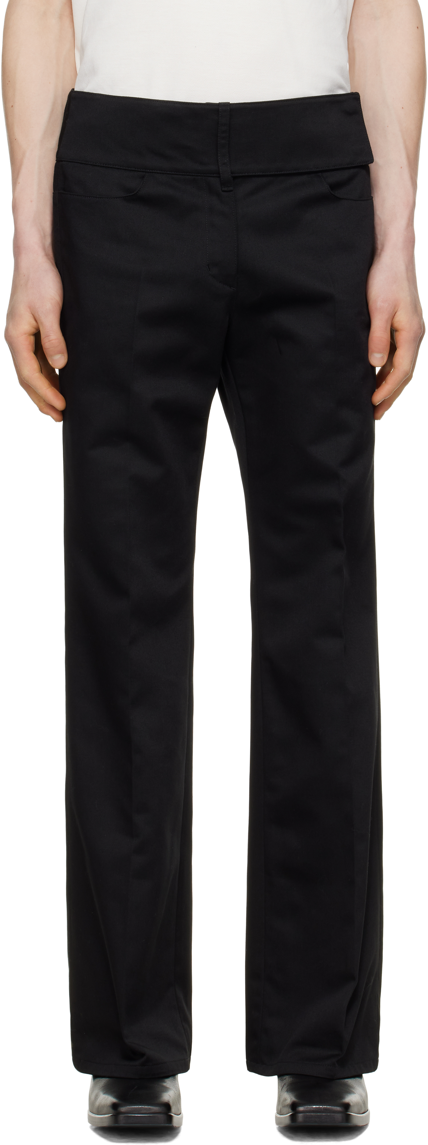 Courrèges Black Belted Bootcut Trousers