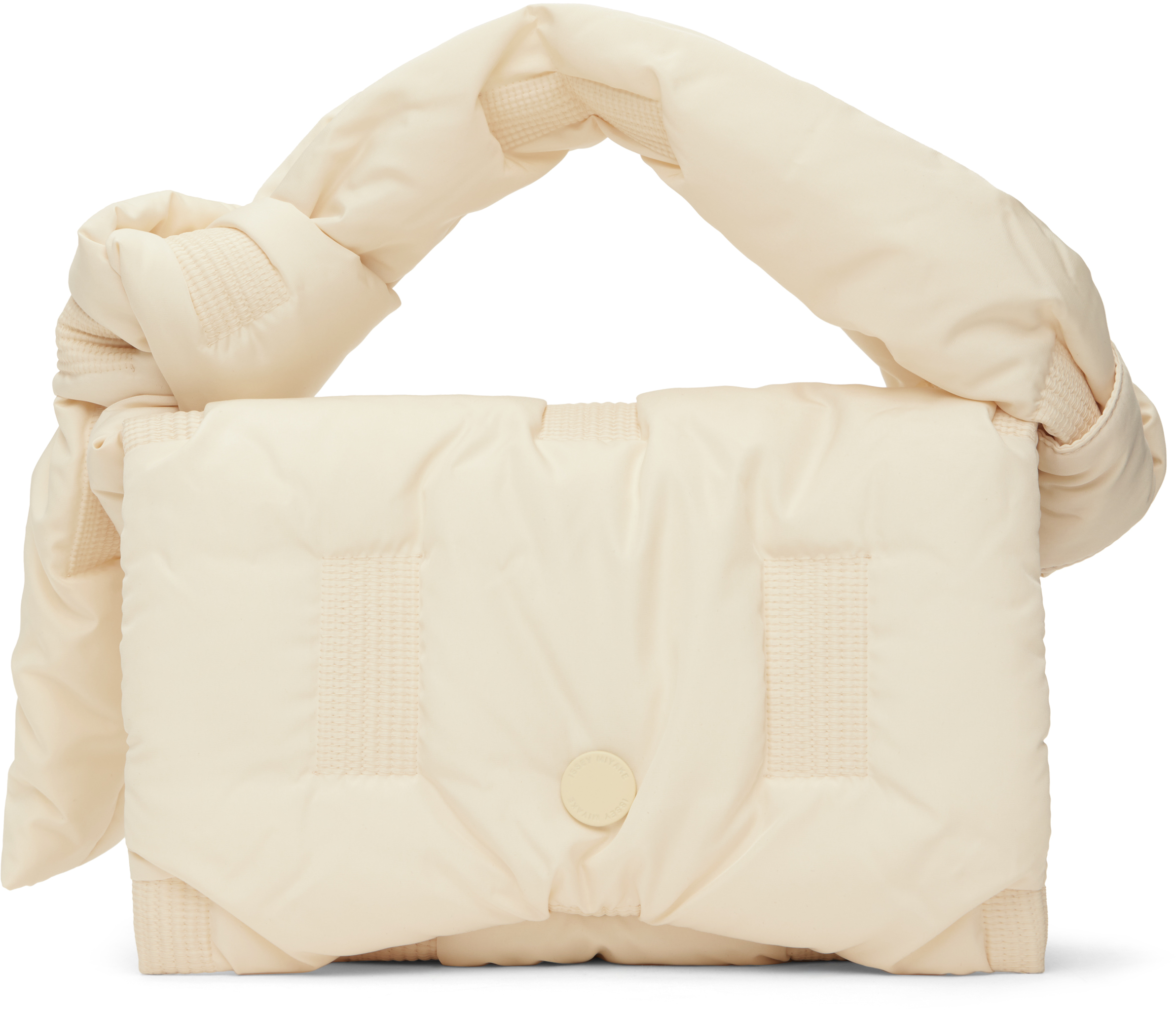 Issey Miyake Beige Square Cushion Bag In Pattern