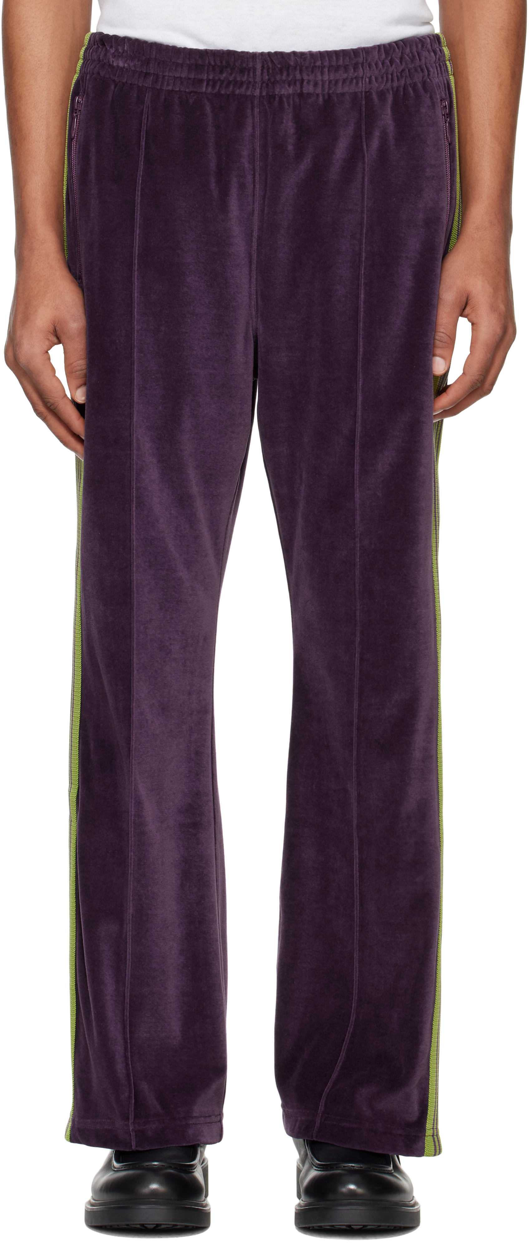 Black Boot-Cut Track Pants