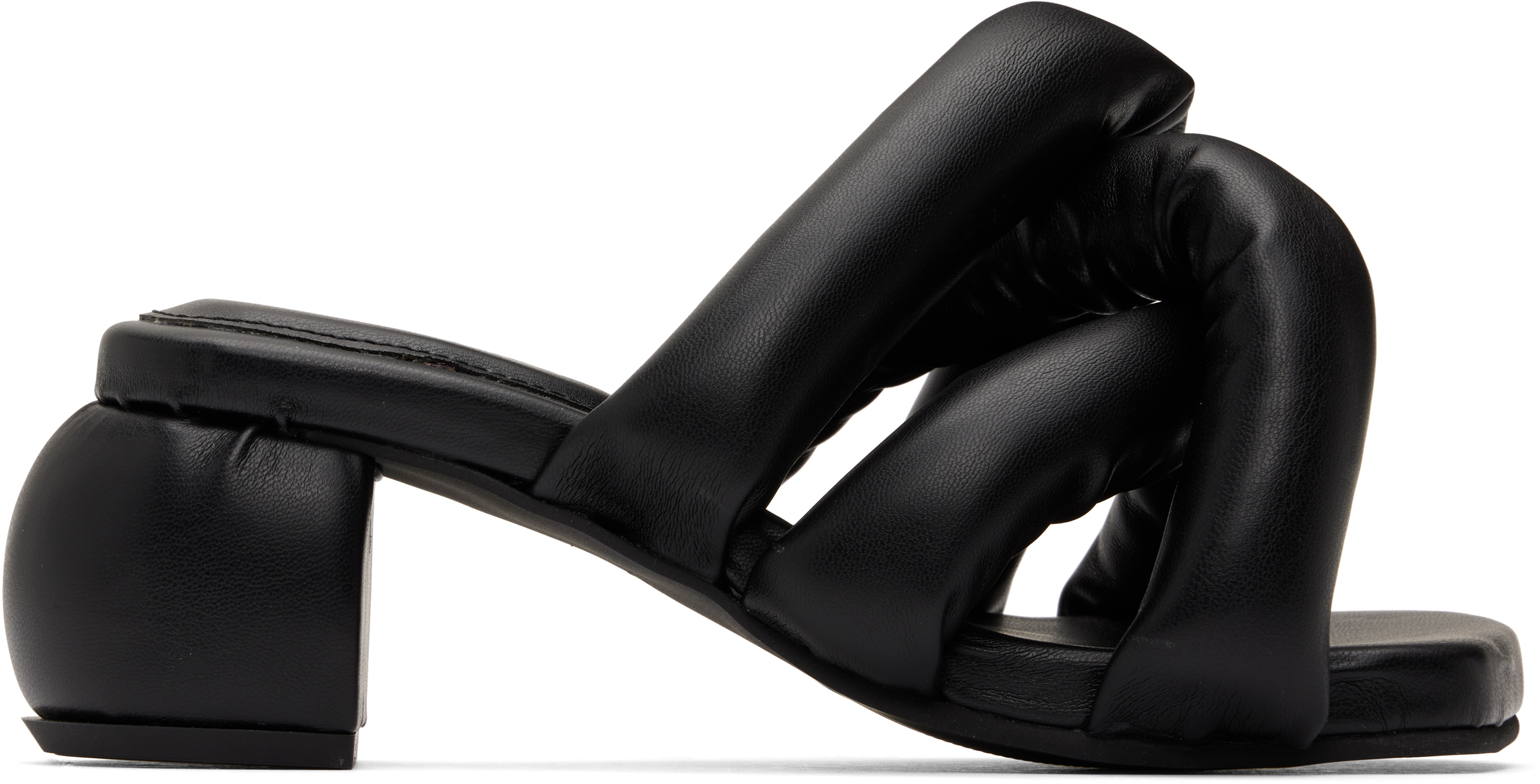 Black Kitten Sausage Heeled Sandals