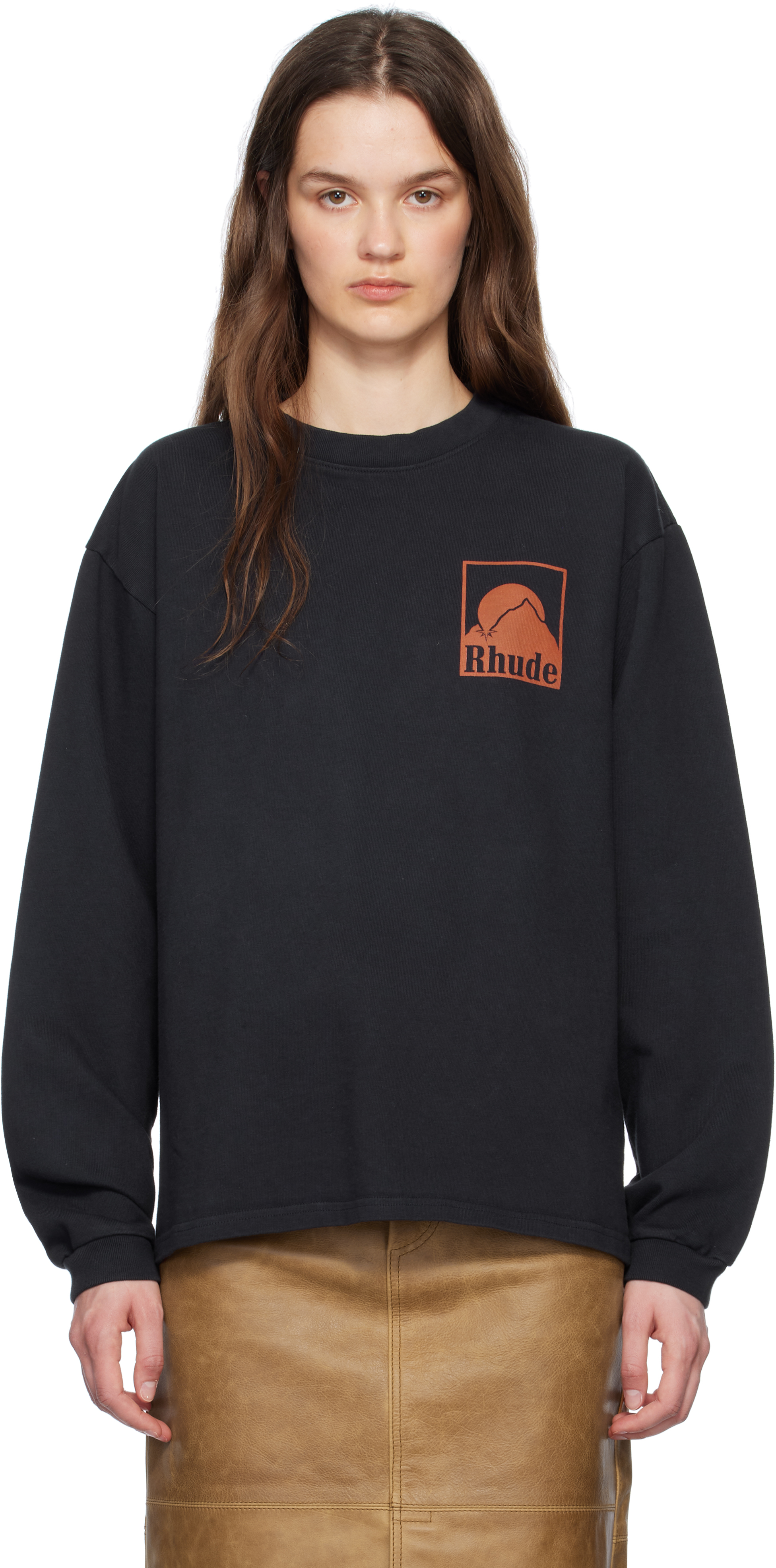 Shop Rhude Black Moonlight Badge T-shirt In 2306 Vtg Black