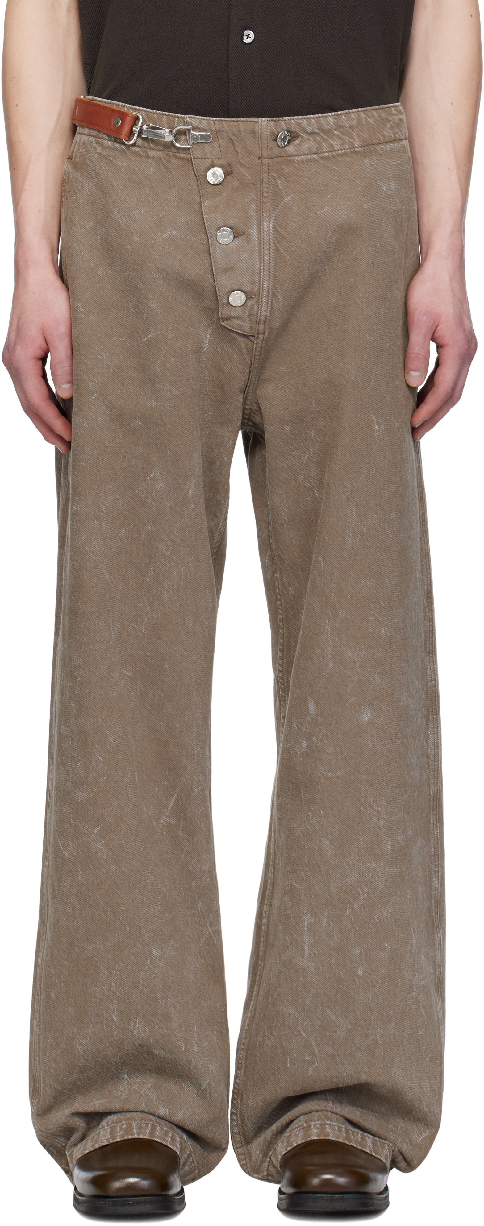 Black Loose Fireman Denim Trousers