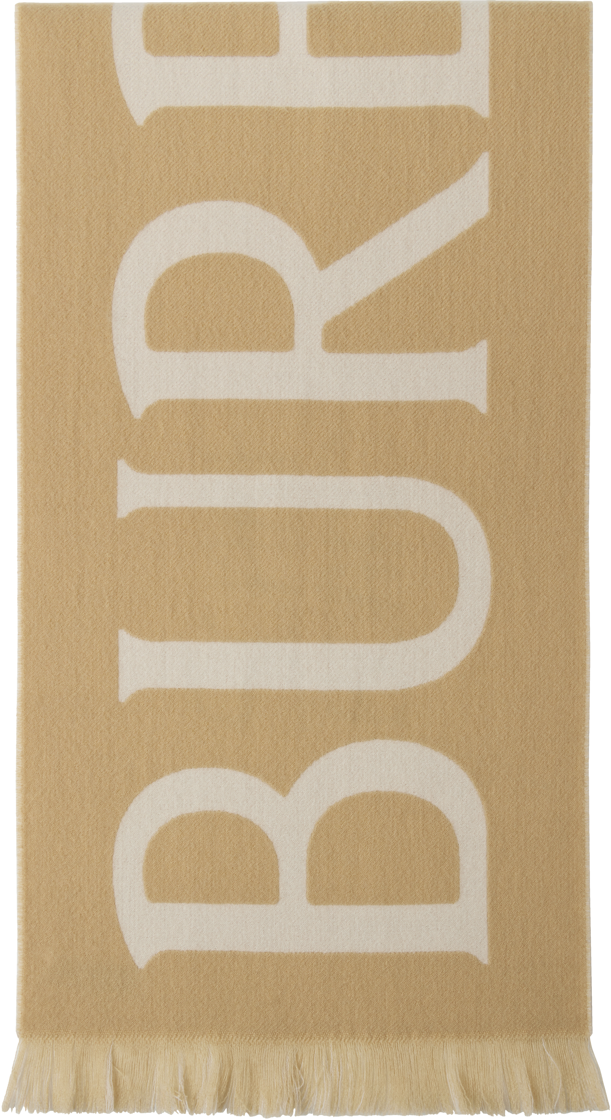 Beige 'Burberry' Text Scarf