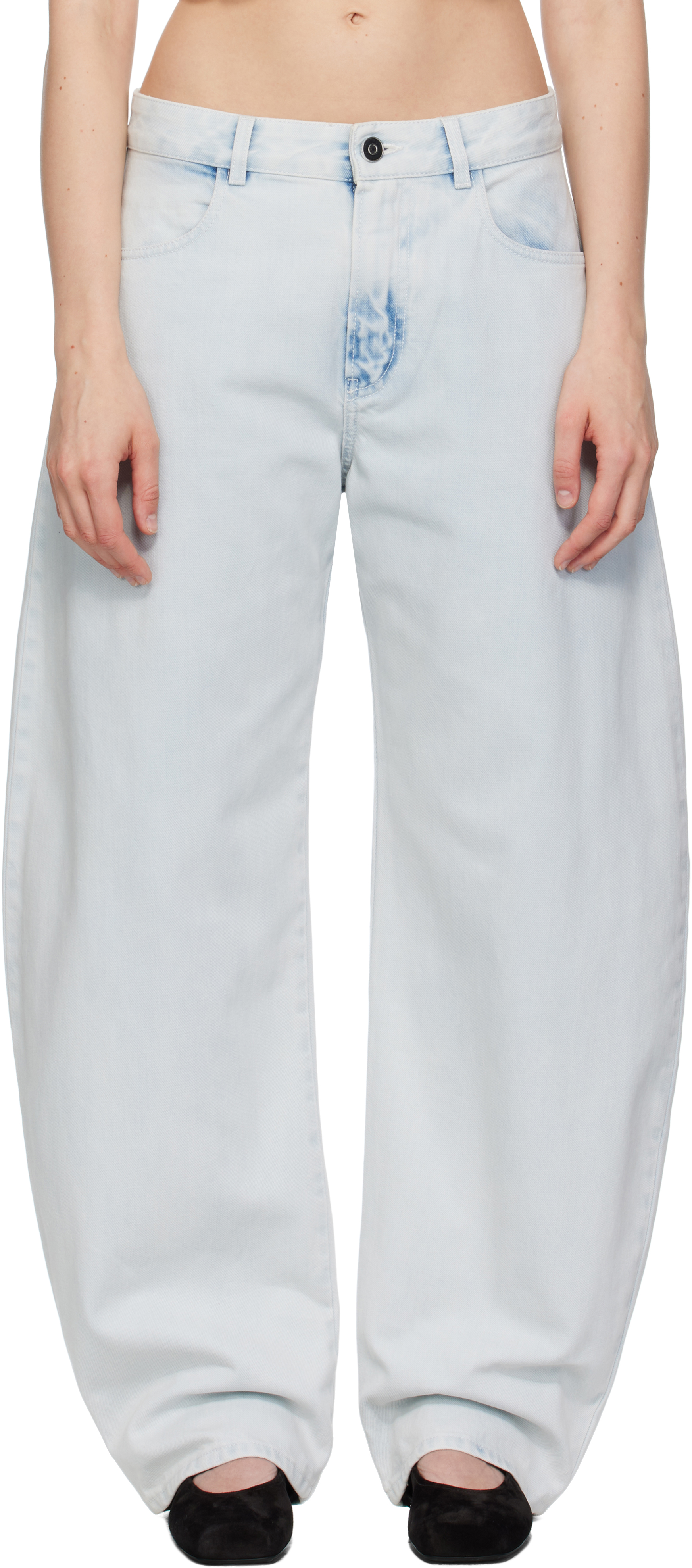 ALAÏA Blue Low Waist Round Jeans